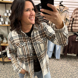 Black Brown White Marlee Plaid Tops - Button Ups PANACHE