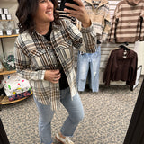 Black Brown White Marlee Plaid Tops - Button Ups PANACHE
