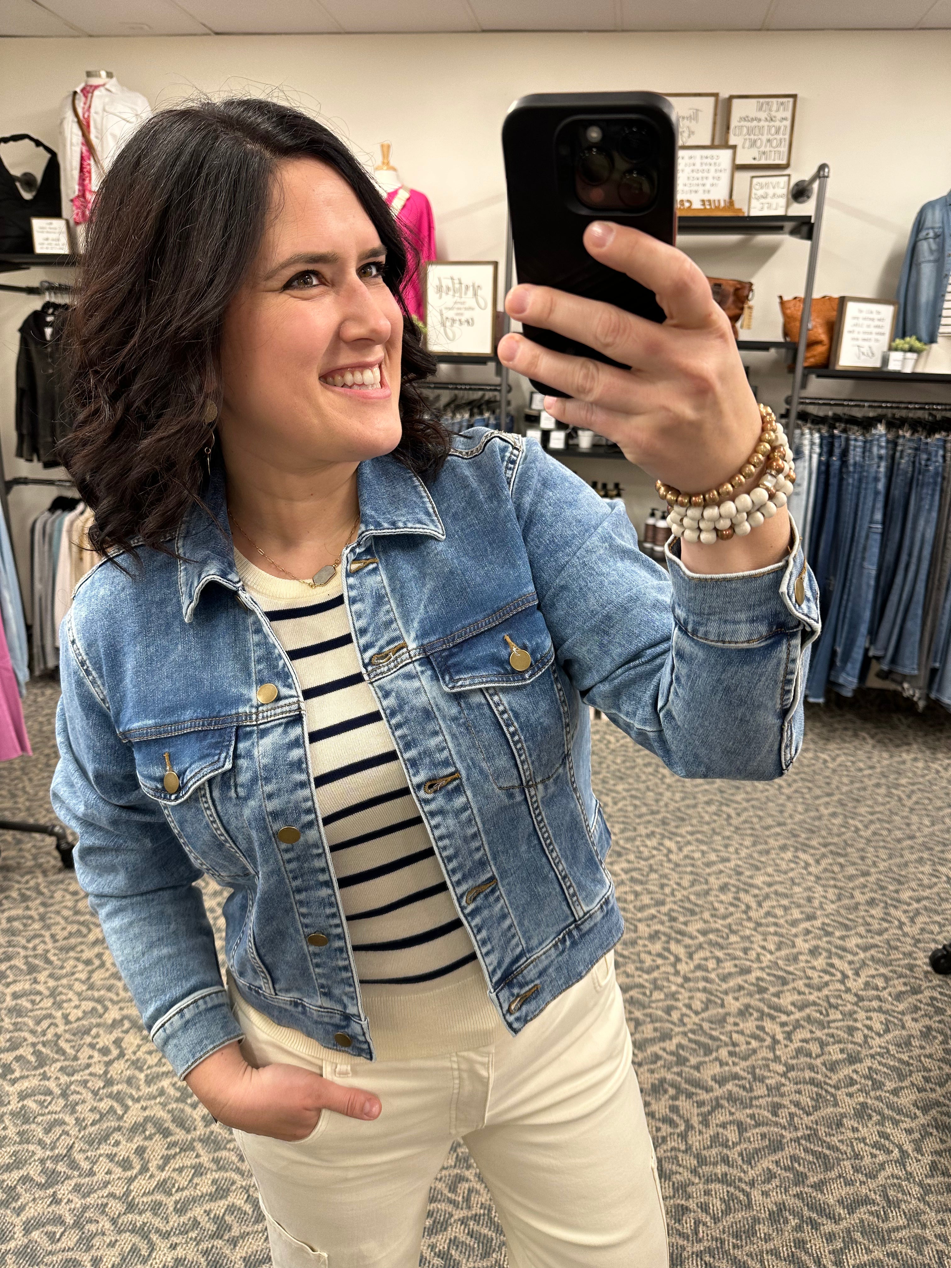 Jackie crop jacket make w/medium (Kut) jean jacket KUT FROM THE KLOTH