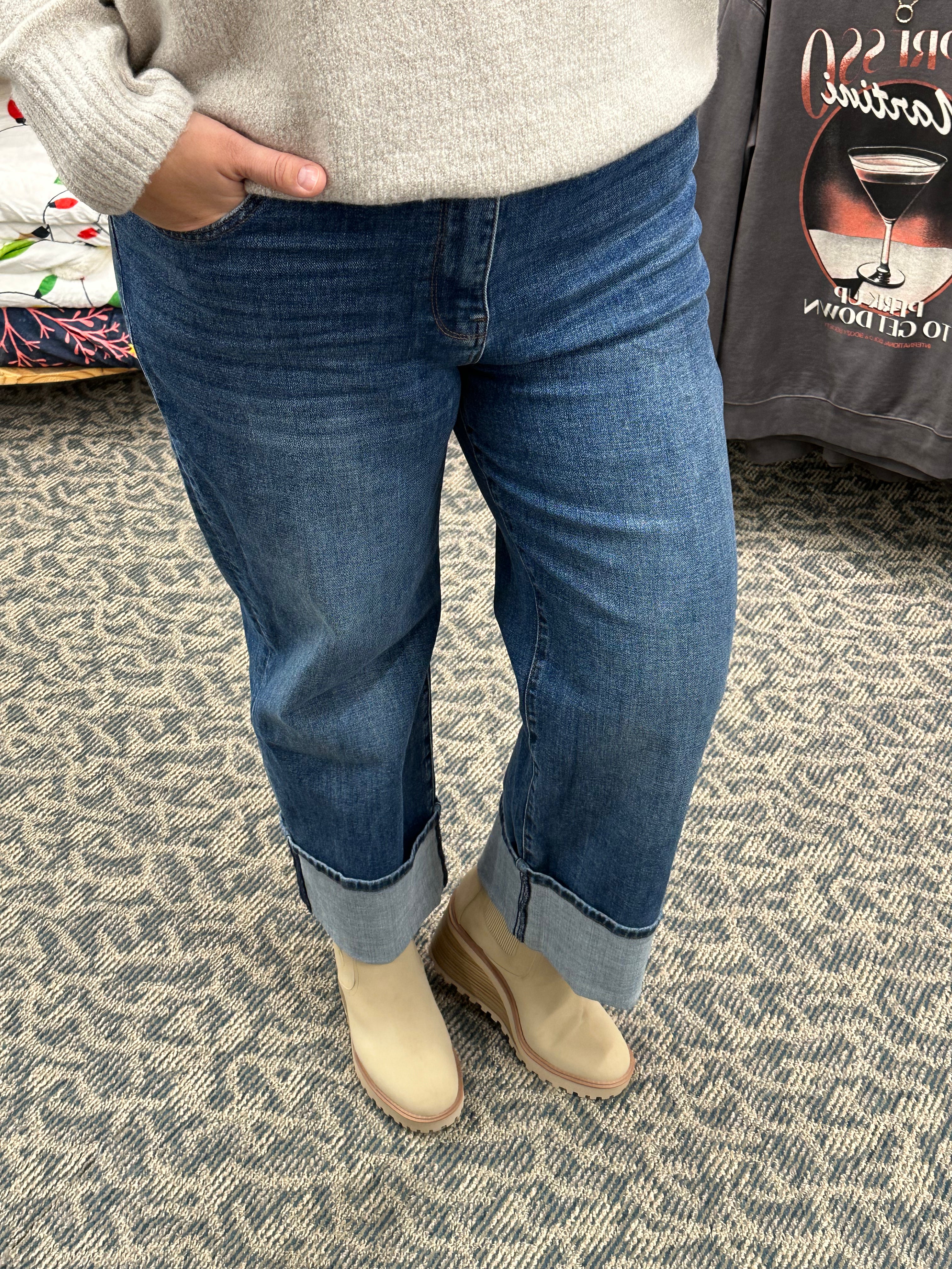 Sienna Alert HR Wide Leg Cuff Jeans (Kut) Bottom- Pants KUT FROM THE KLOTH