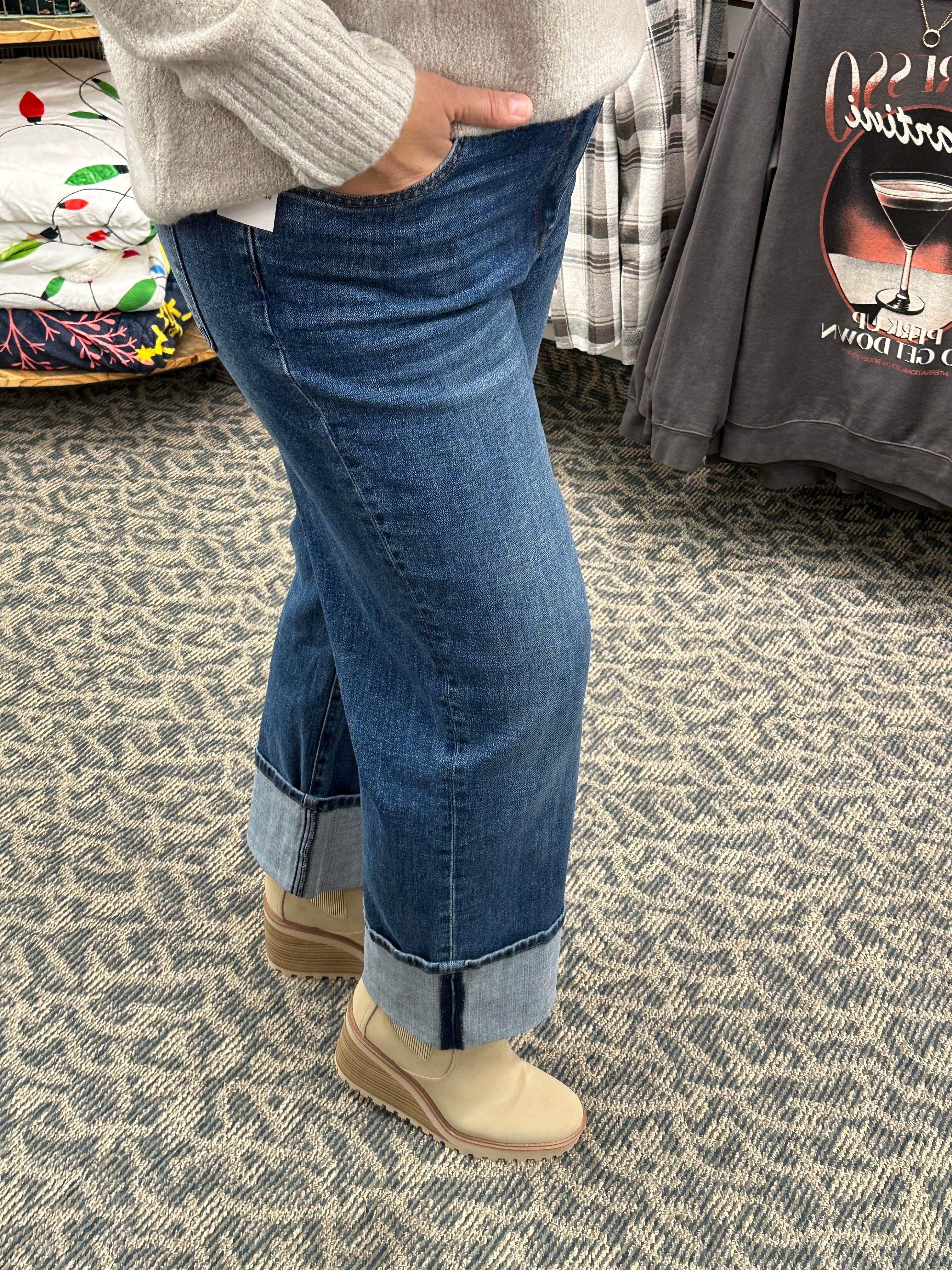 Sienna Alert HR Wide Leg Cuff Jeans (Kut) Bottom- Pants KUT FROM THE KLOTH