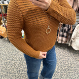 Cinnamon Cosmo Crochet Sweater Top - Sweater KUT FROM THE KLOTH