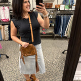 High Rise A-Line Denim Skirt (MICA) Bottom- Skirt MICA DENIM