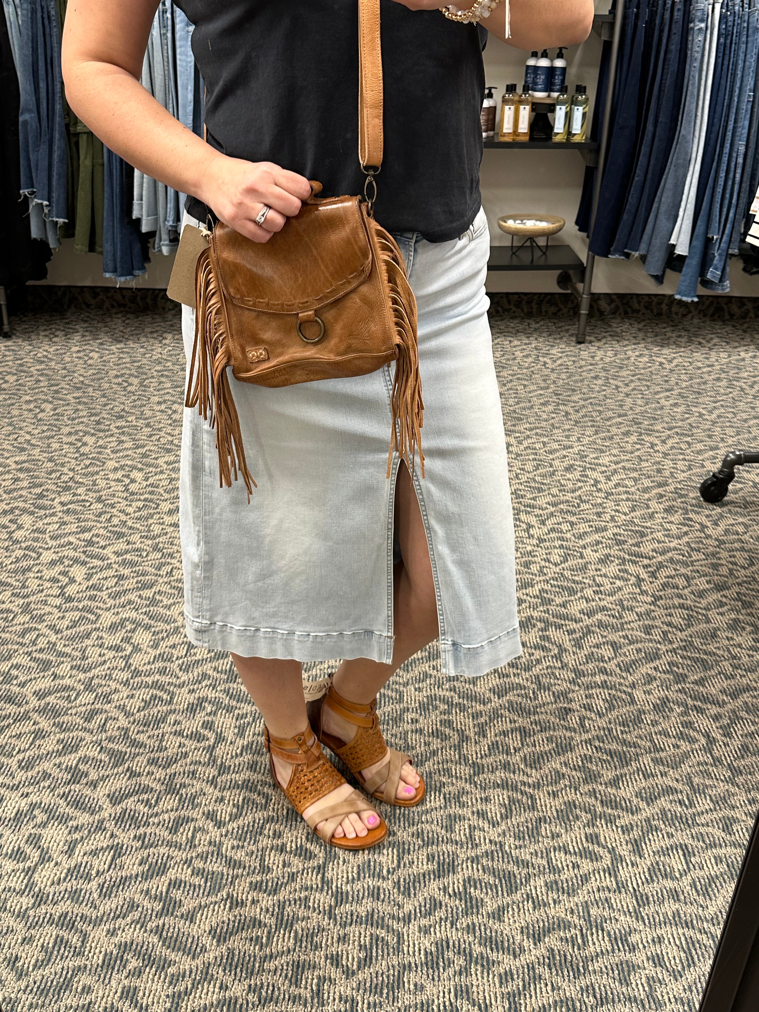 High Rise A-Line Denim Skirt (MICA) Bottom- Skirt MICA DENIM