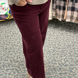 Dark Plum Meg Wide Leg (Kut) Bottom- Pants KUT FROM THE KLOTH