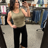 Kristen Olive Snap Tank Tops- Tanks THREAD & SUPPLY
