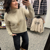 Oatmeal Adah High Neck Sweater Top - Sweater KUT FROM THE KLOTH