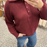 Oxblood Calliope Turtleneck Sweater Top - Sweater RD International