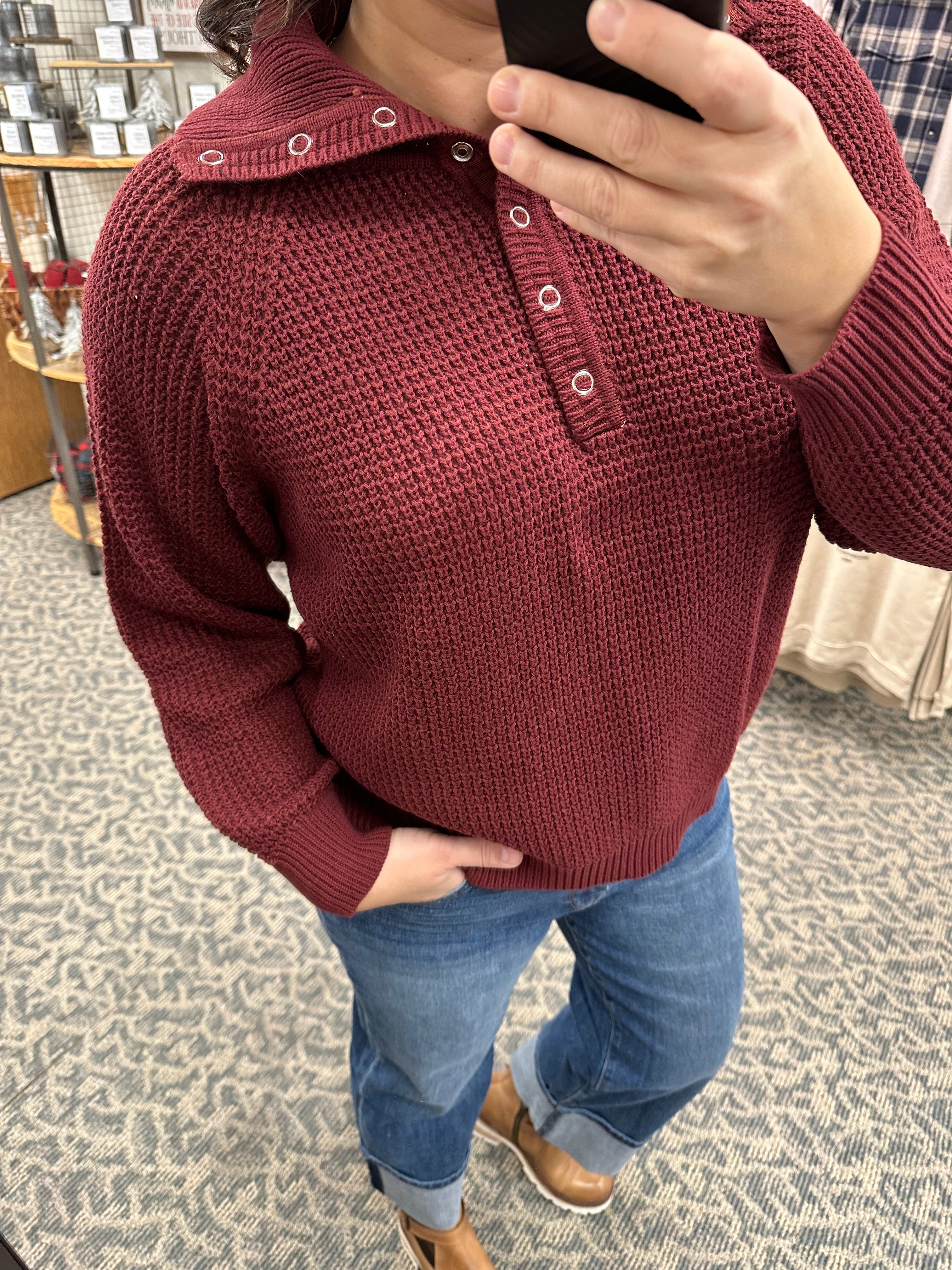 Oxblood Calliope Turtleneck Sweater Top - Sweater RD International