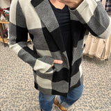 Kenzie Coat Black Ivory Plaid Outerwear- Jackets THREAD & SUPPLY