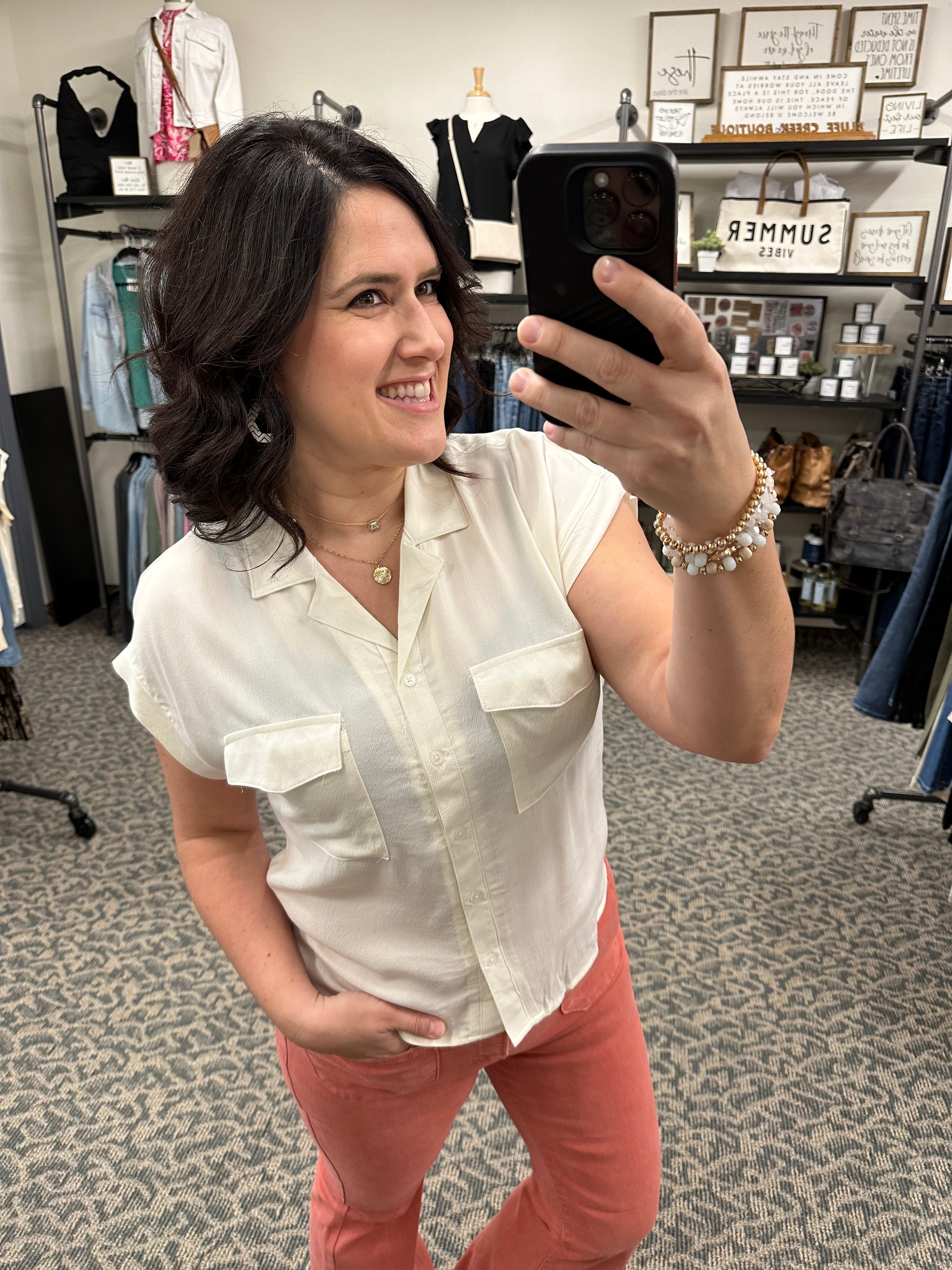 Soft Ivory Sunnie Shirt Tops - Button Ups THREAD & SUPPLY
