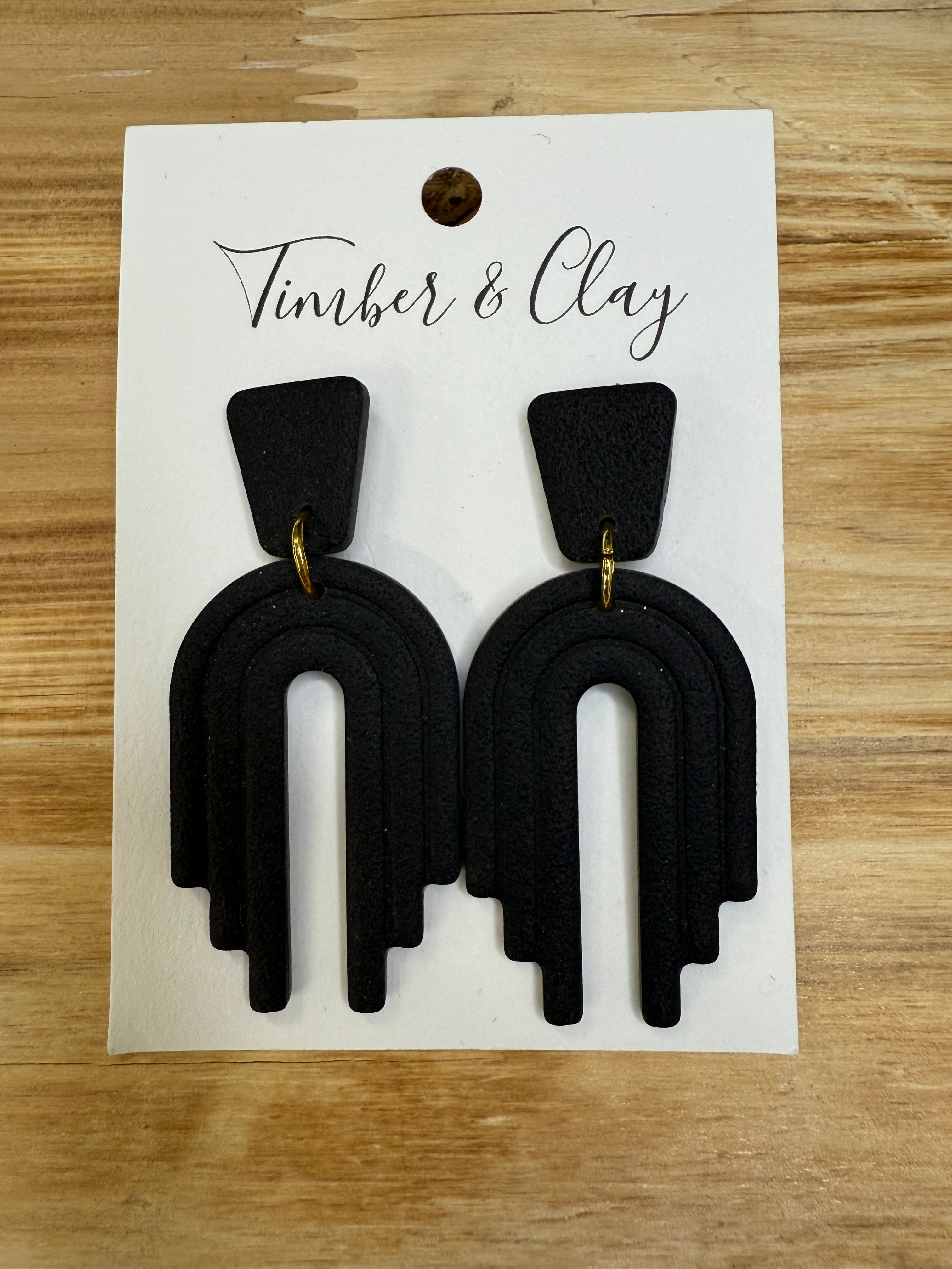 Black Arch Earrings Jewelry - Earrings Timber & Clay