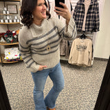 Stone Buttoned Turtleneck Sweater Top - Sweater Mystree