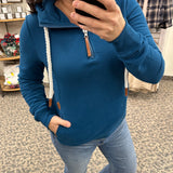 Real Teal Ivy Half Zip (Wanakome) Tops- Sweatshirt WANAKOME