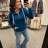 Real Teal Ivy Half Zip (Wanakome) Tops- Sweatshirt WANAKOME