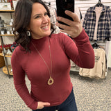Maroon Ribbed Liz Top Top - Tee THREAD & SUPPLY