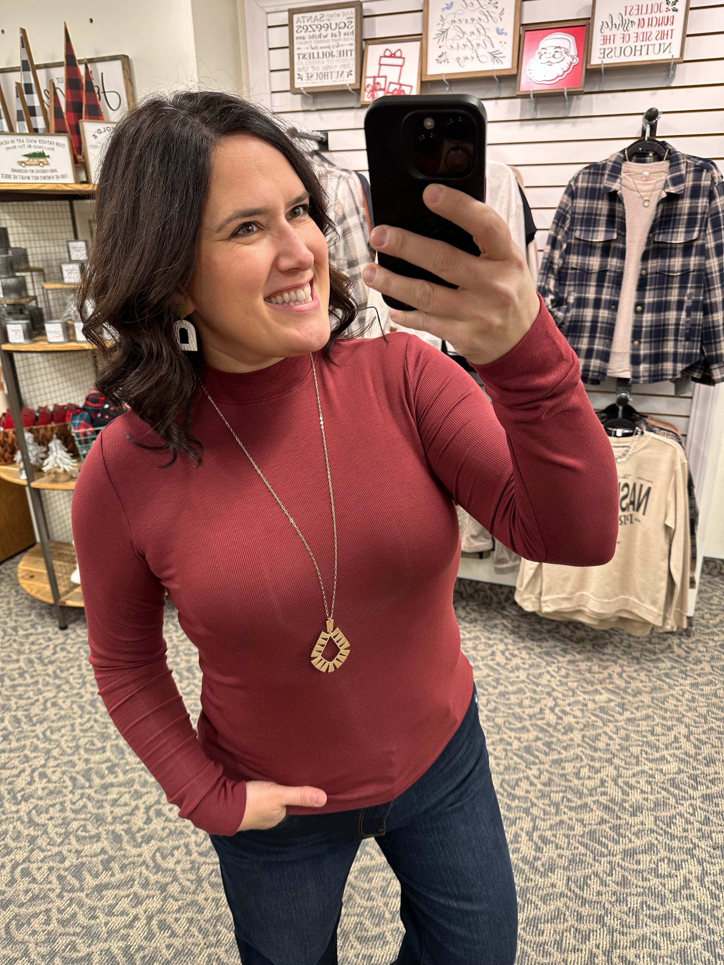 Maroon Ribbed Liz Top Top - Tee THREAD & SUPPLY