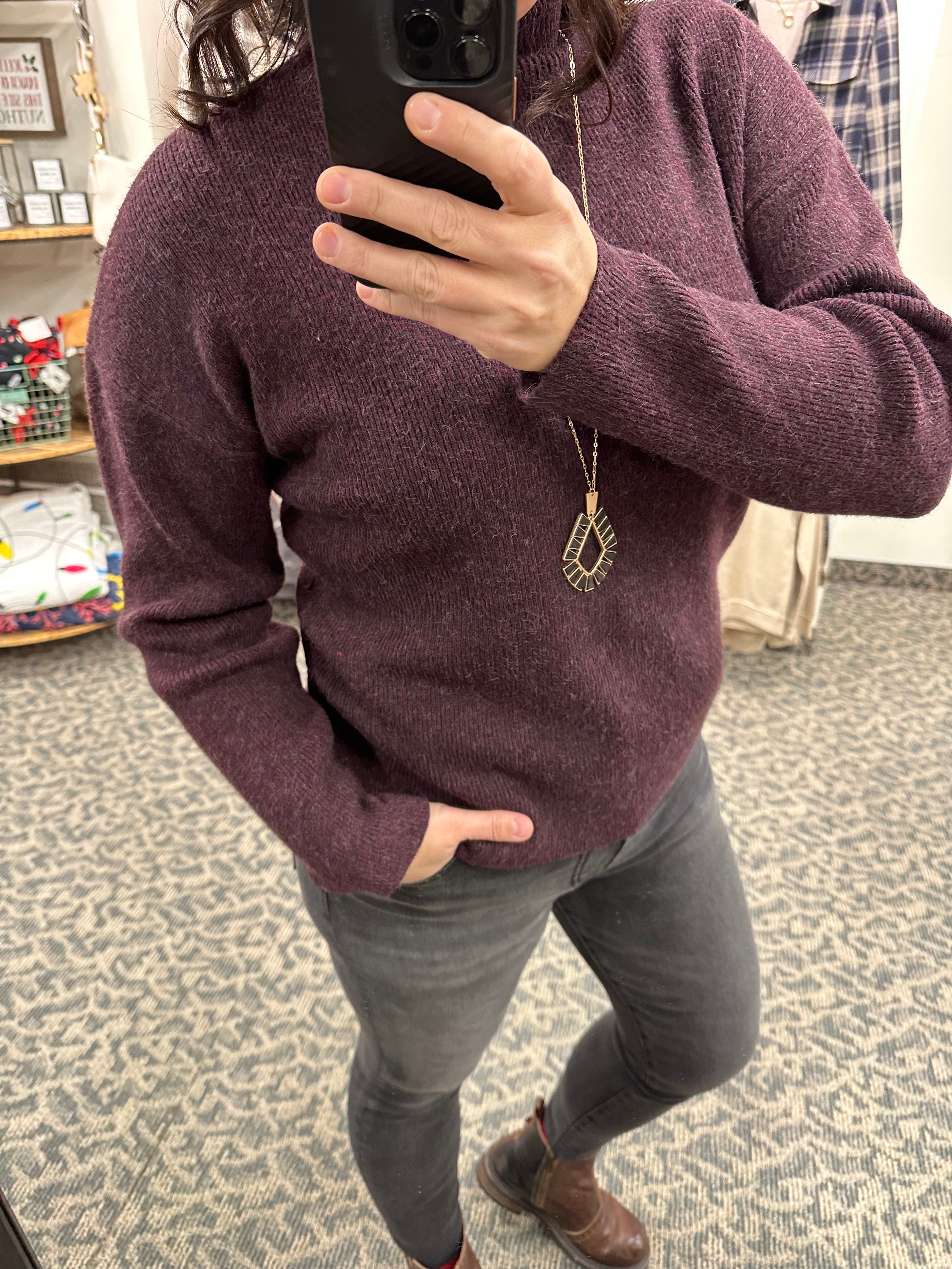 Heather Elderberry Dani Sweater Top - Sweater THREAD & SUPPLY