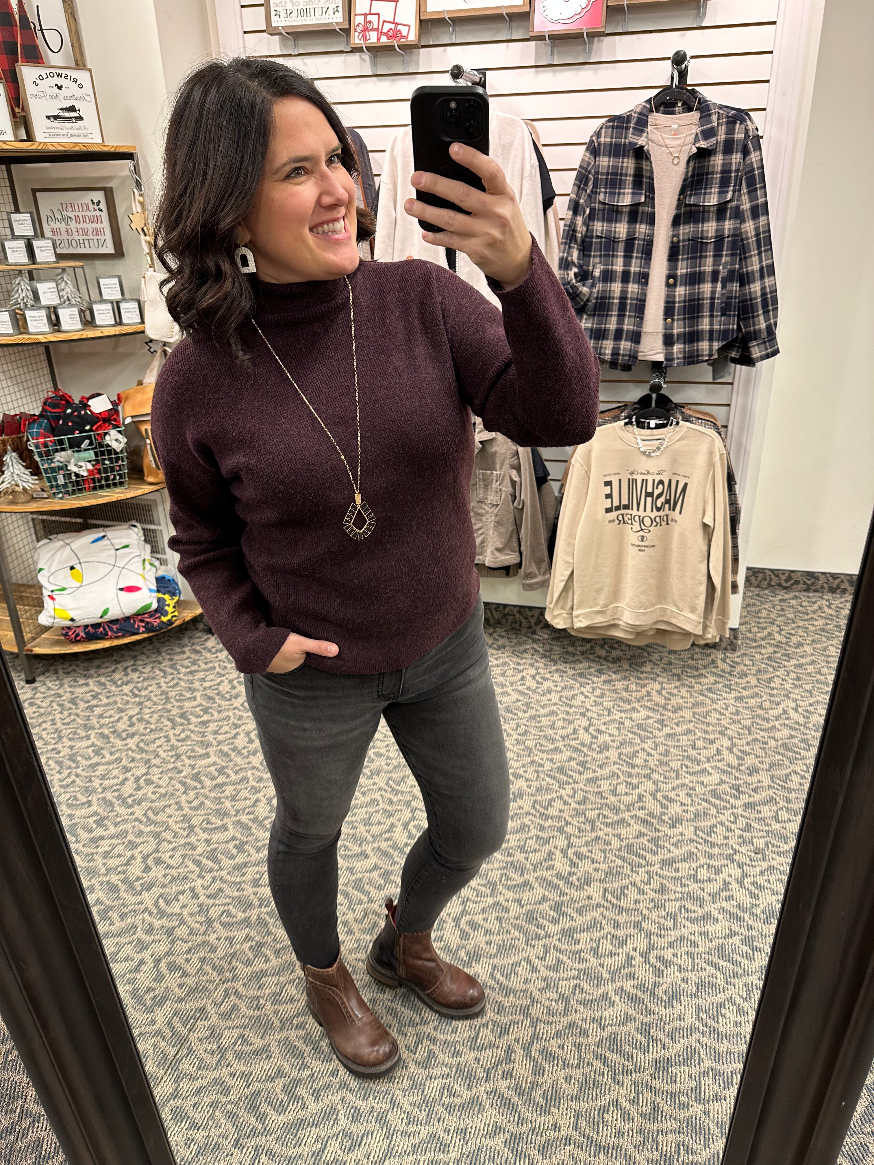 Heather Elderberry Dani Sweater Top - Sweater THREAD & SUPPLY