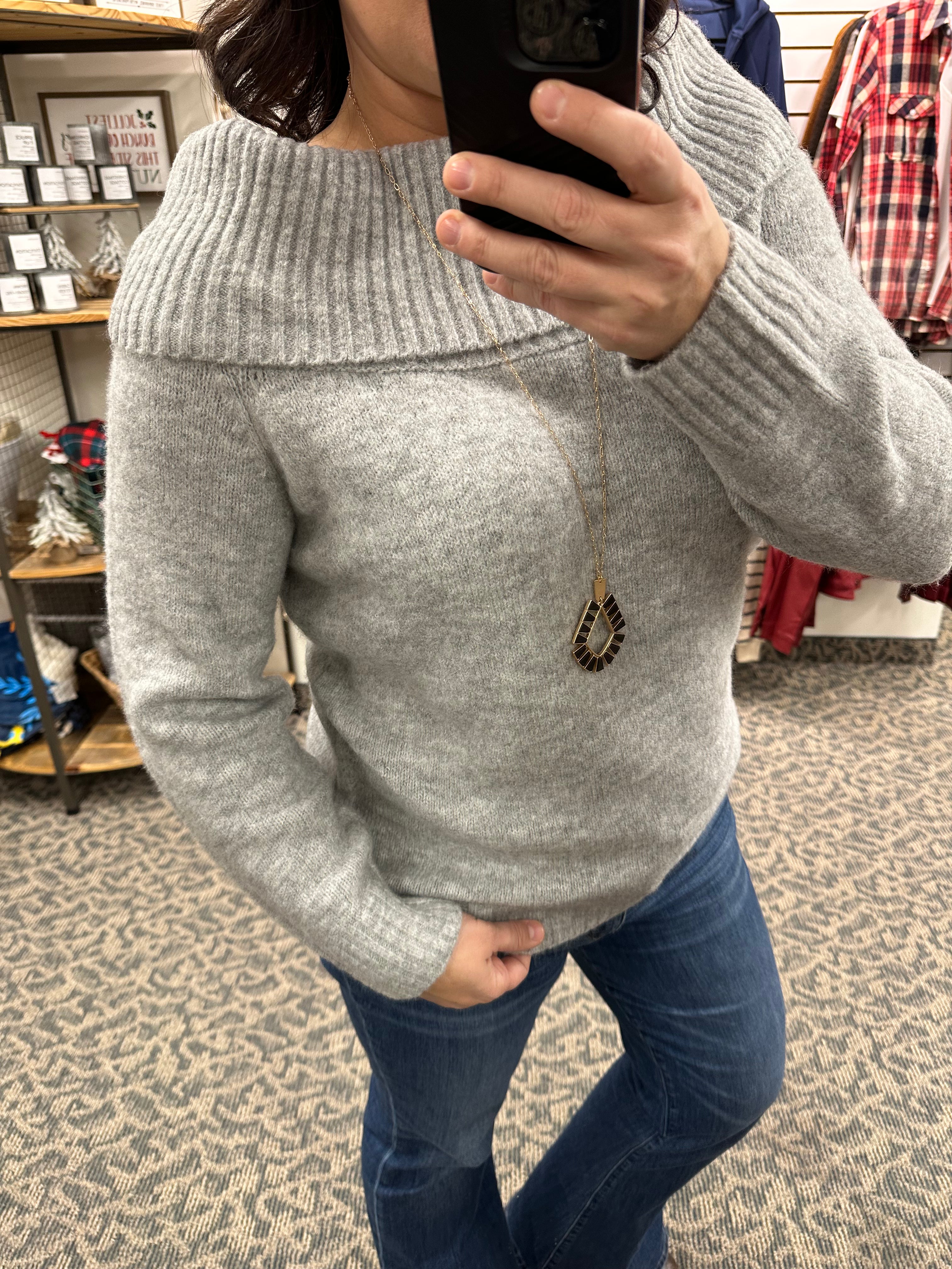 Grey Marilyn Sweater Top - Sweater RD International