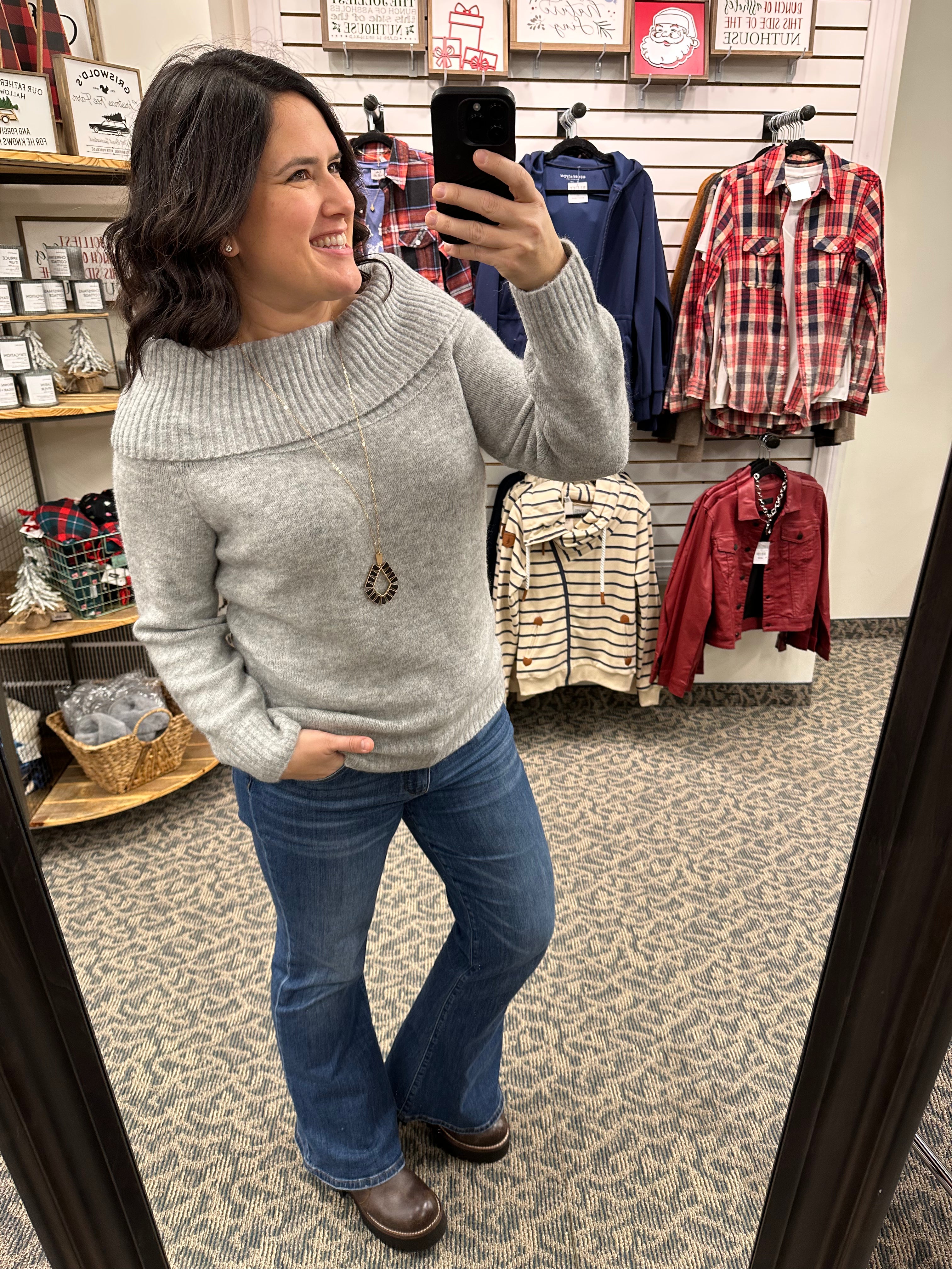 Grey Marilyn Sweater Top - Sweater RD International