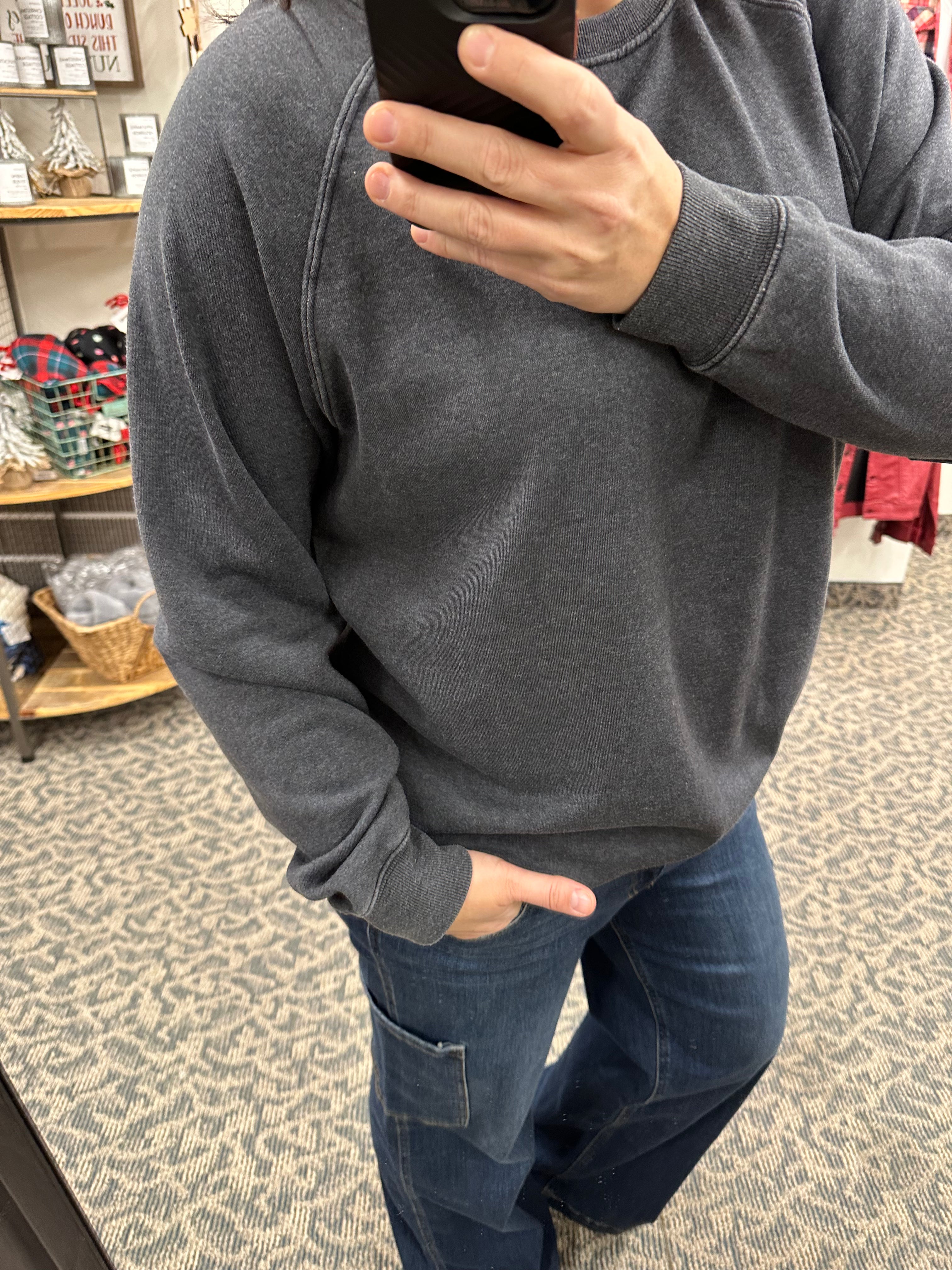 Washed Black Hangout Top Top - Sweatshirt THREAD & SUPPLY