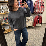 Washed Black Hangout Top Top - Sweatshirt THREAD & SUPPLY