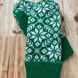 Green & White Snowflake Mittens Accessories - Hat PANACHE