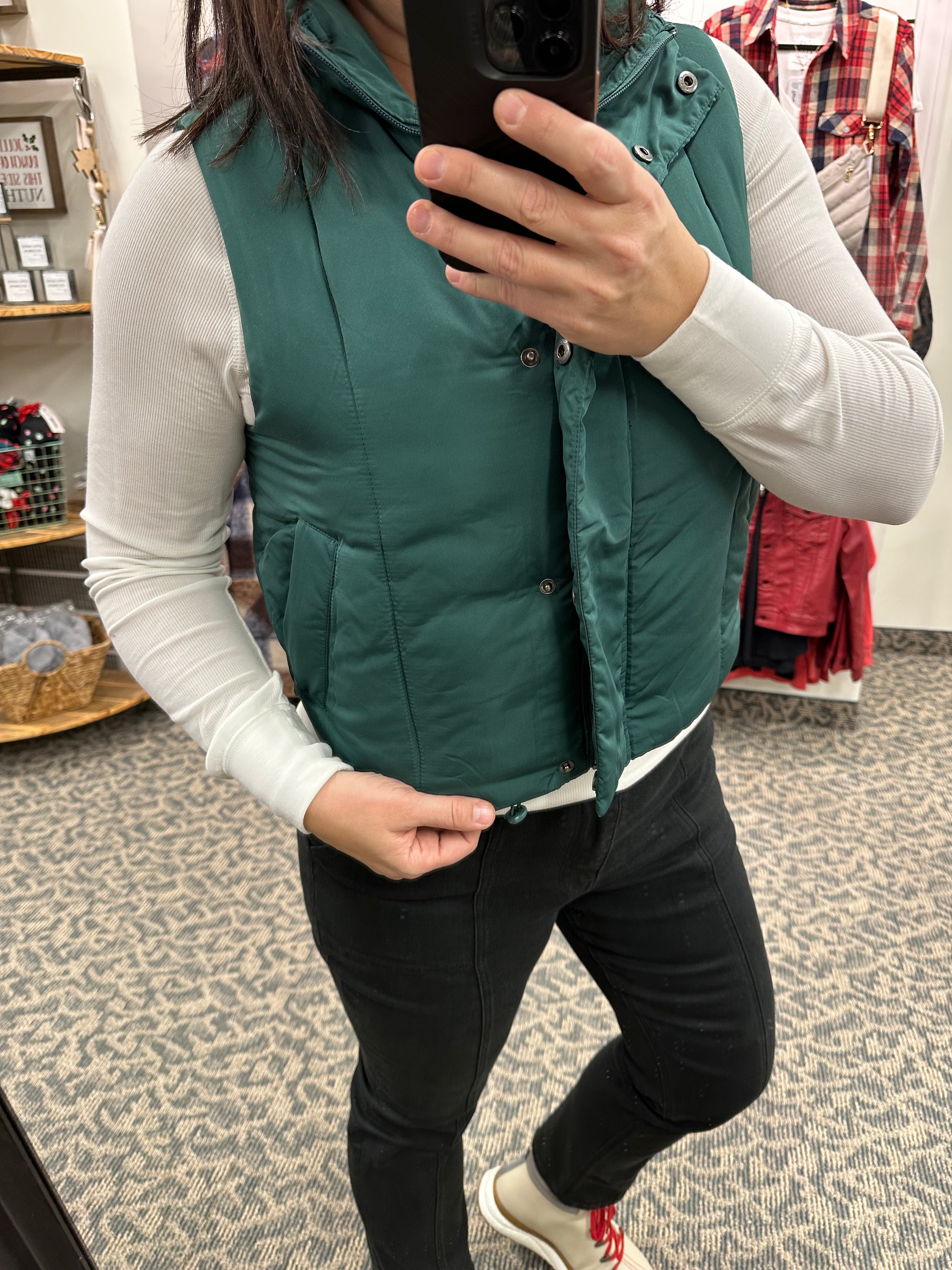 Bistro Green Anya Vest Outerwear - Vest THREAD & SUPPLY