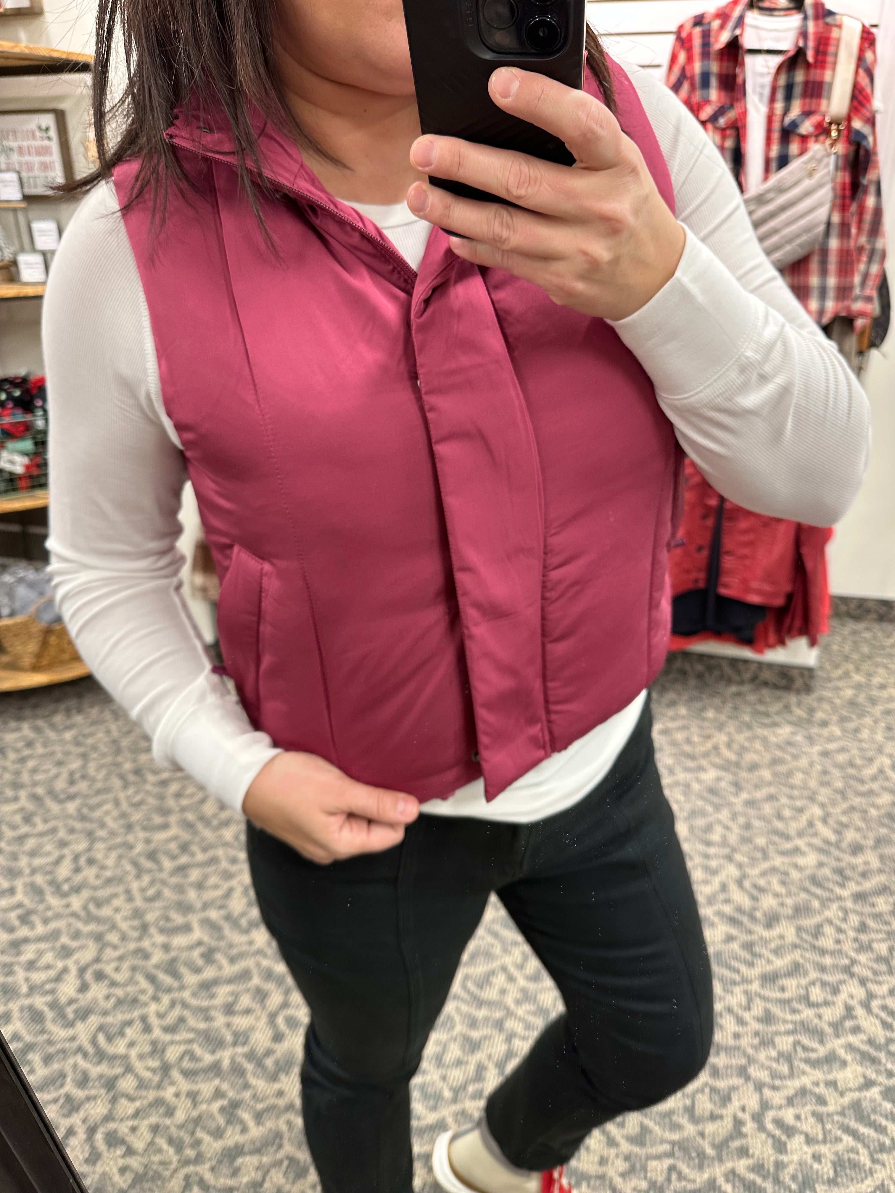 Raspberry Anya Vest Outerwear - Vest THREAD & SUPPLY