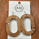 Cork Oval Leather Earrings Jewelry - Earrings ARTIFACTS JESSICA LYNCH