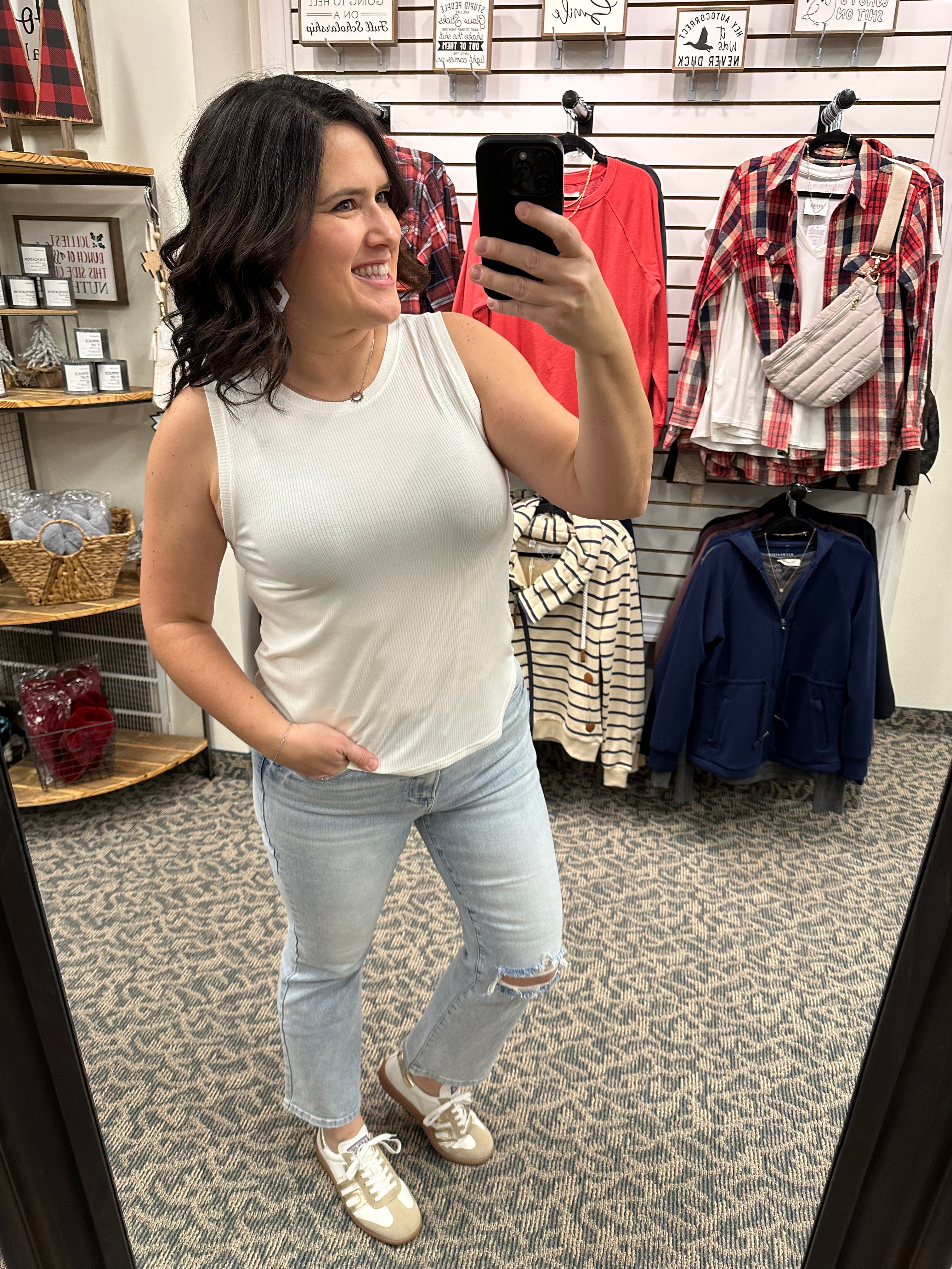 White Euclid Tank Tops- Tanks THREAD & SUPPLY