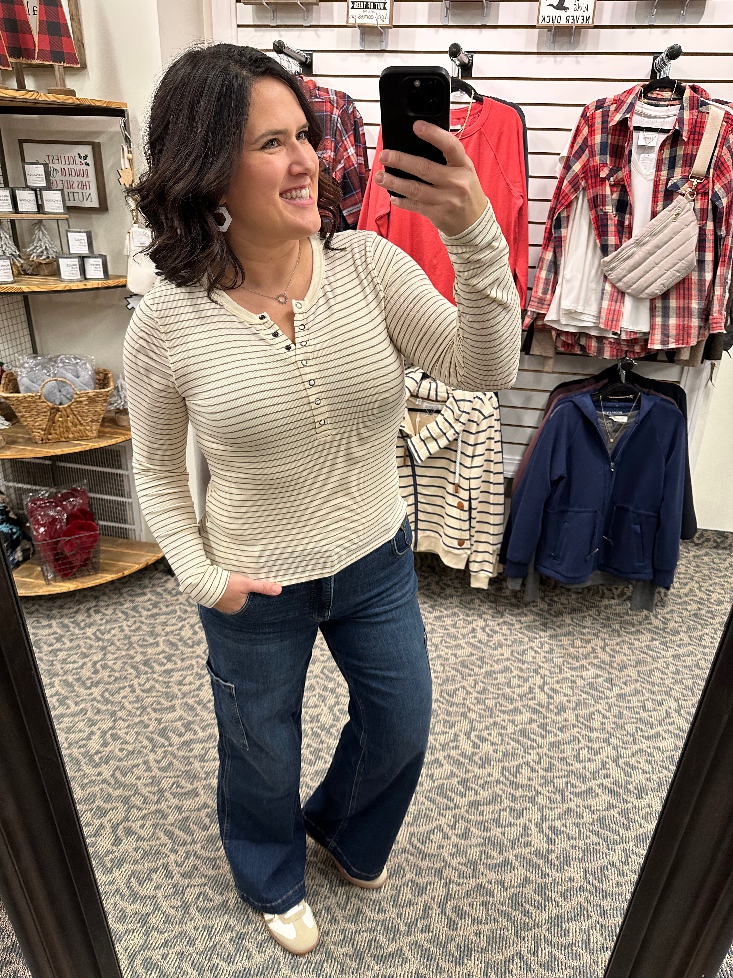 Tofu Oak Stripe Addie Top Top - Tee THREAD & SUPPLY