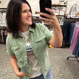 Ava Button Down Shirt (Palm Leaves) Tops - Button Ups THREAD & SUPPLY