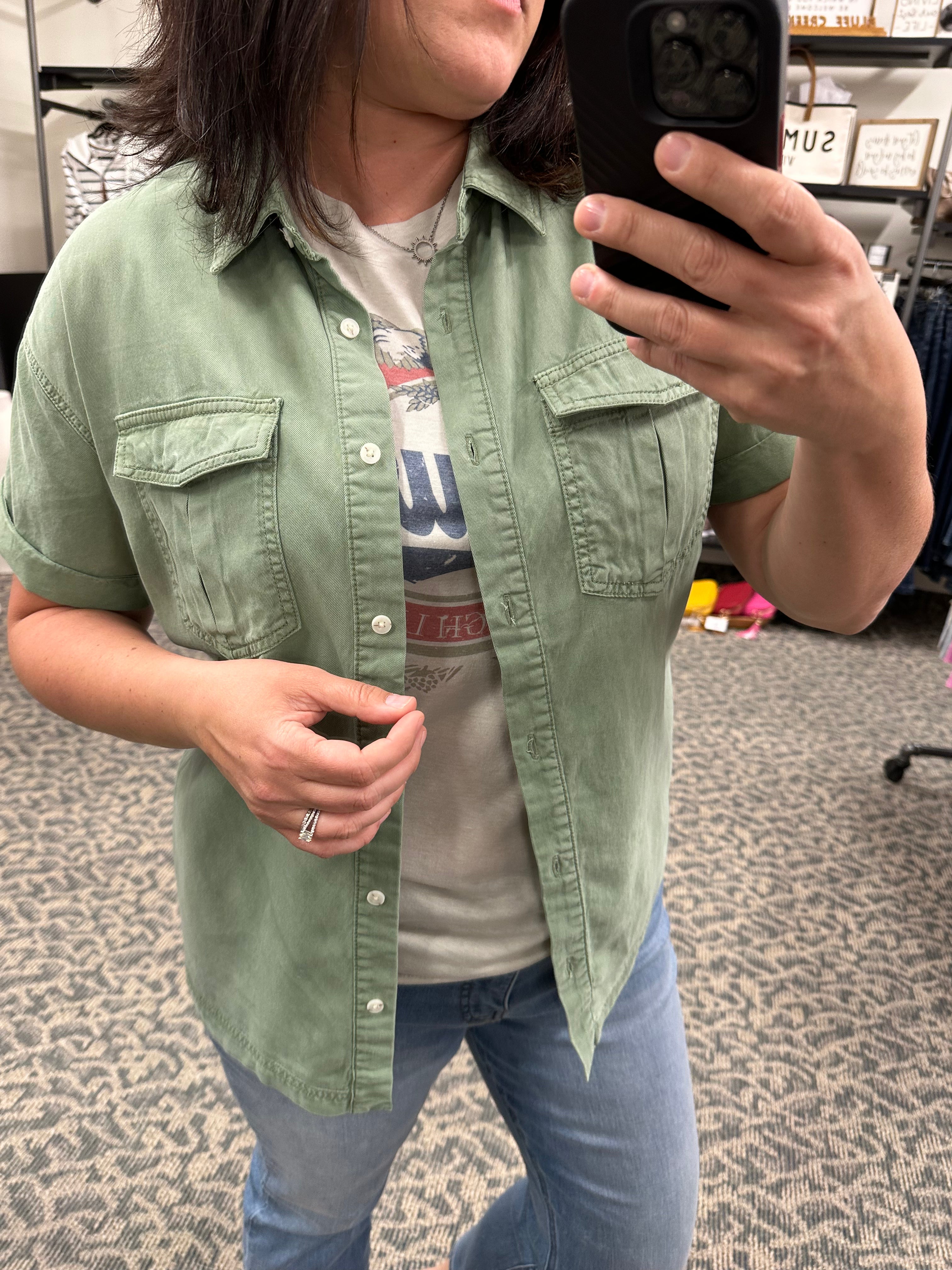 Ava Button Down Shirt (Palm Leaves) Tops - Button Ups THREAD & SUPPLY
