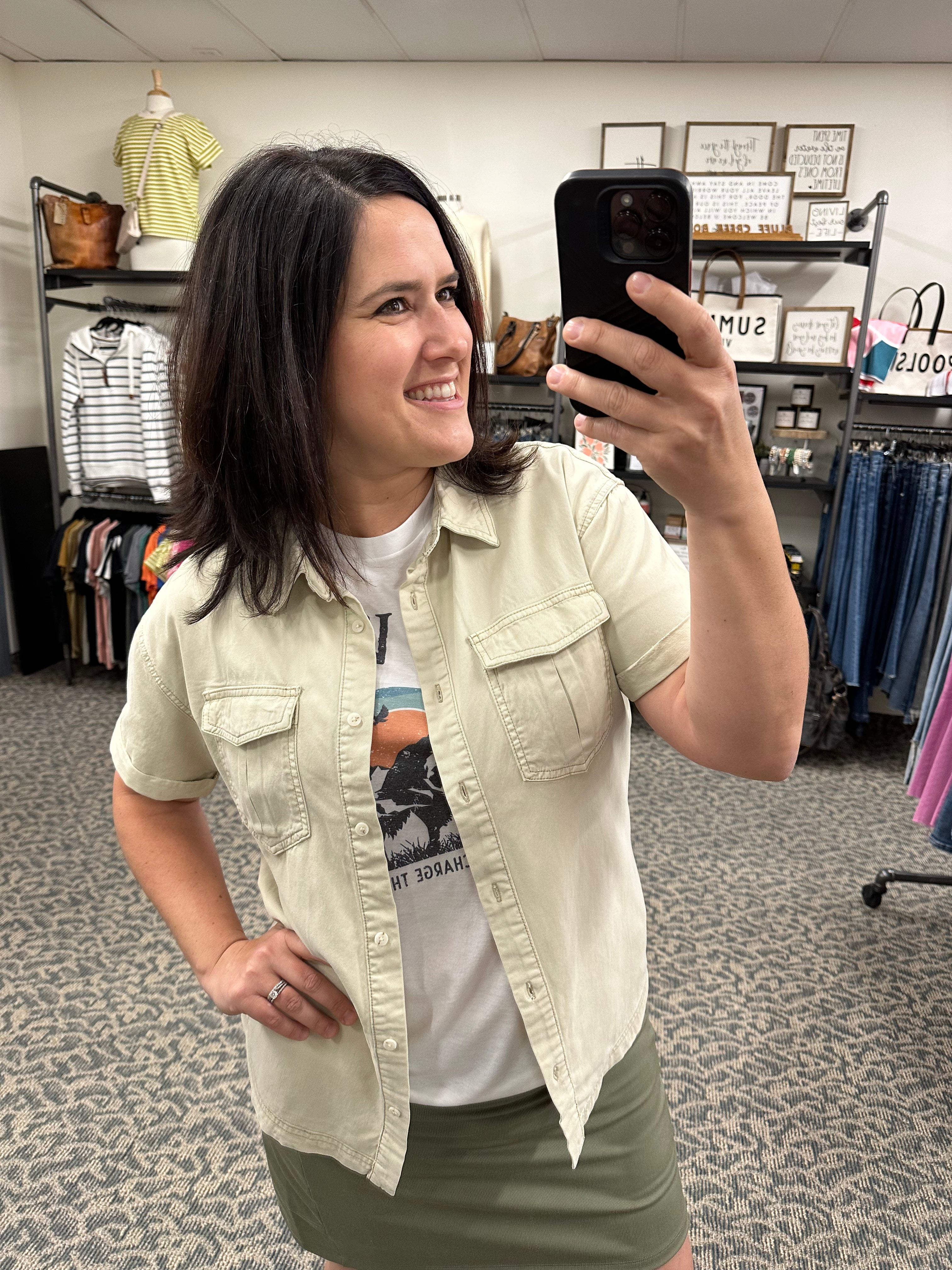 Ava Button Down Shirt (Seashell) Tops - Button Ups THREAD & SUPPLY