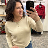 Natural Elevated Crew Neck Pullover Top - Sweatshirt MONO B