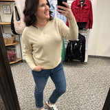 Natural Elevated Crew Neck Pullover Top - Sweatshirt MONO B