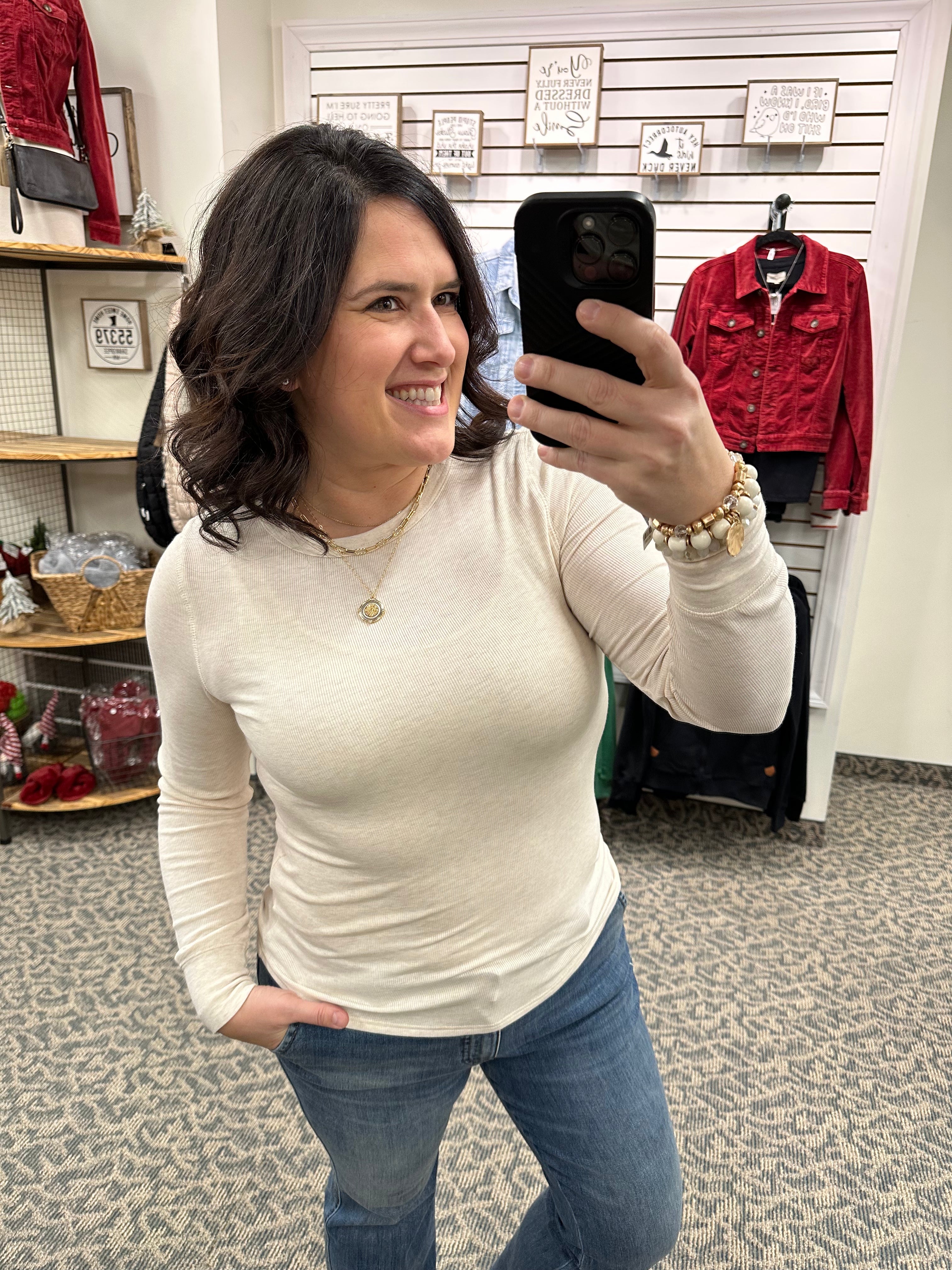 Pink Oatmeal Stacy Top Top - Tee THREAD & SUPPLY