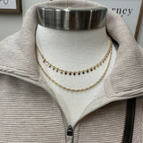 Double Layered Chain with Disc Charms Jewelry- Necklace WHAT'S HOT