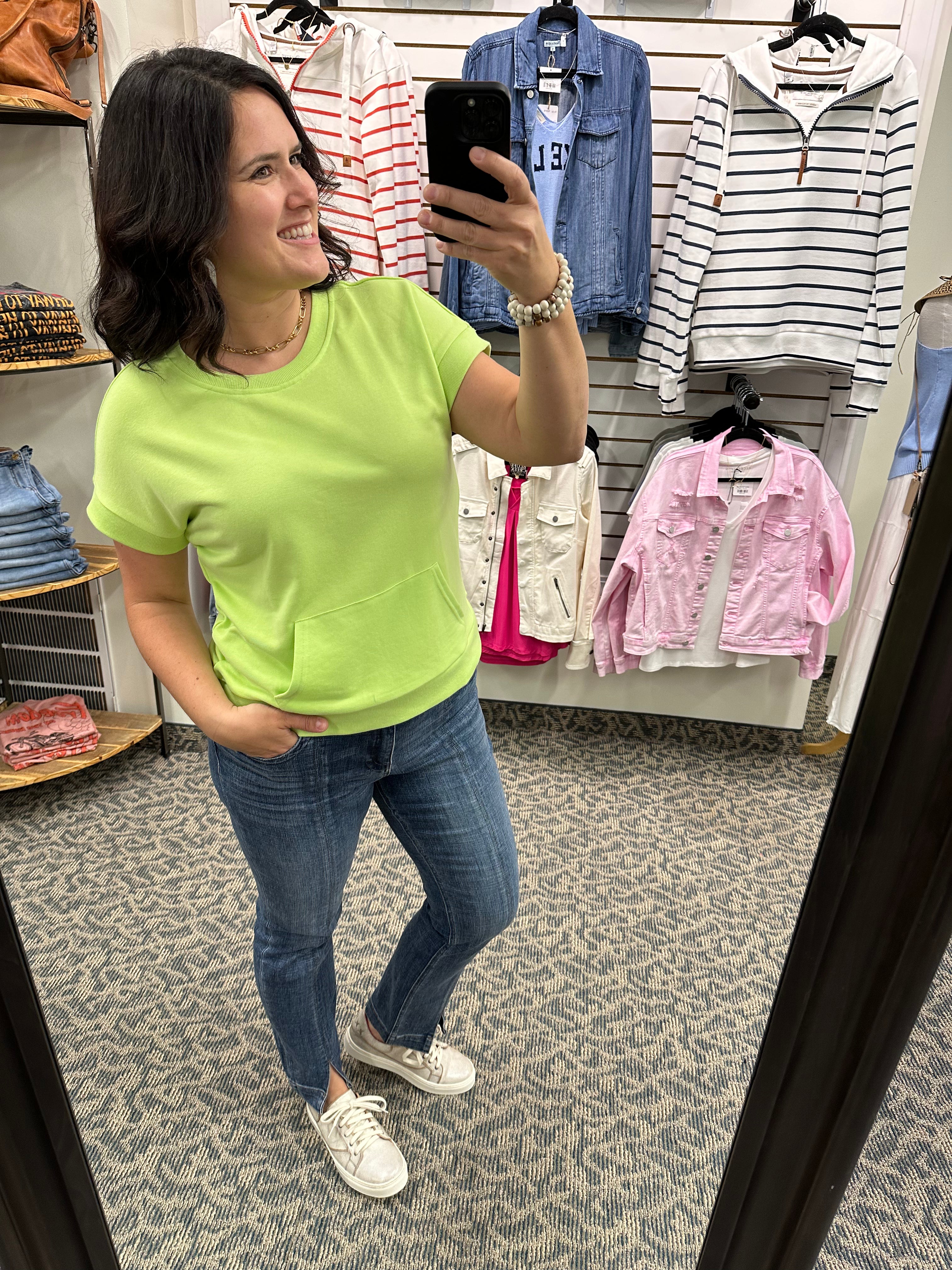 Kiwi Pocket Sweatshirt Top - Sweatshirt STACCATO
