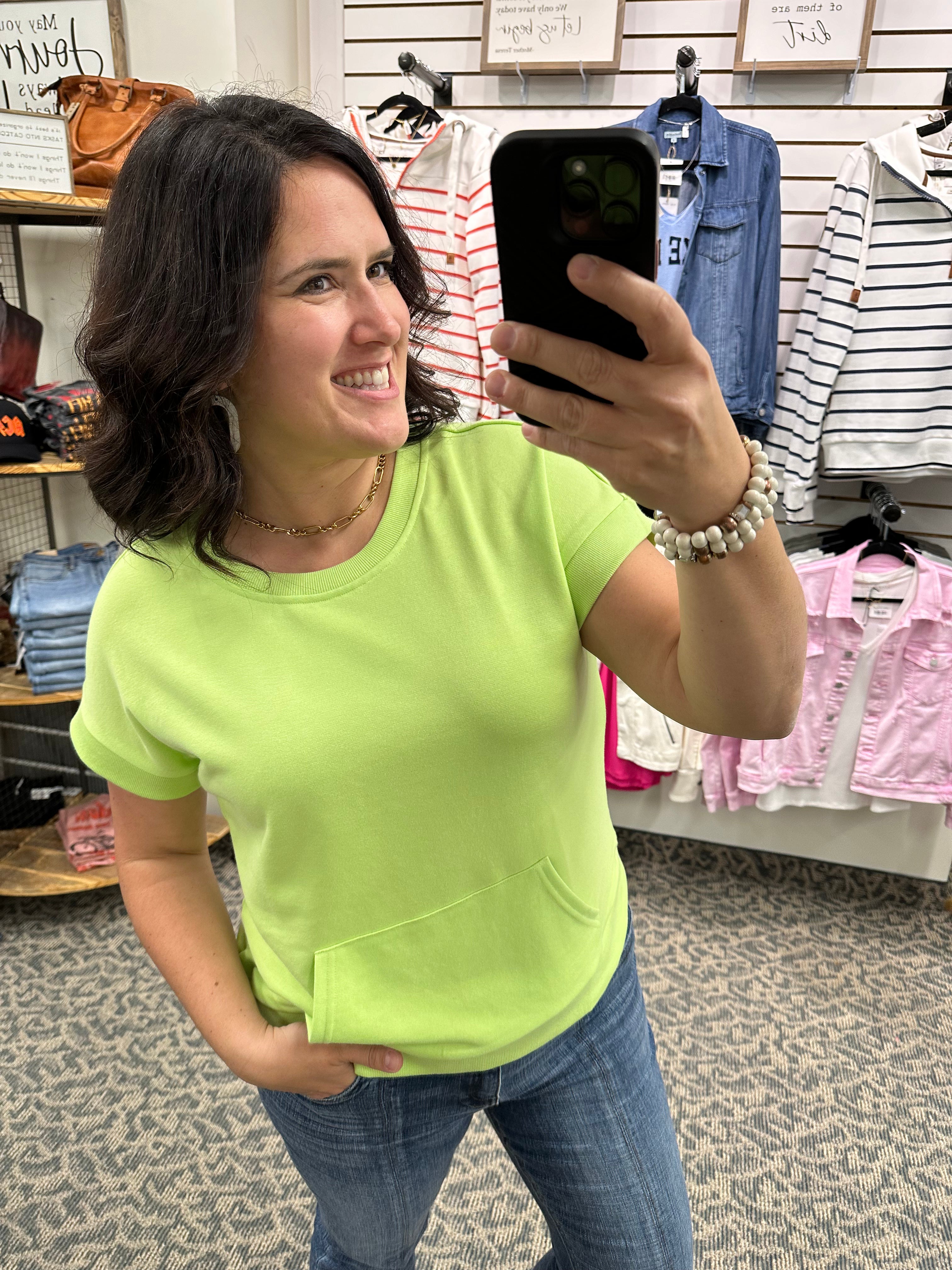 Kiwi Pocket Sweatshirt Top - Sweatshirt STACCATO
