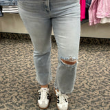 Light High Rise Crop Flare Jeans (Risen) Bottoms - Pants RISEN