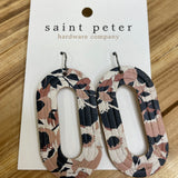 Black and Beige Floral Earring Jewelry - Earrings St. Peter Hardware