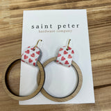 Wood Circle Heart Earrings Jewelry - Earrings St. Peter Hardware