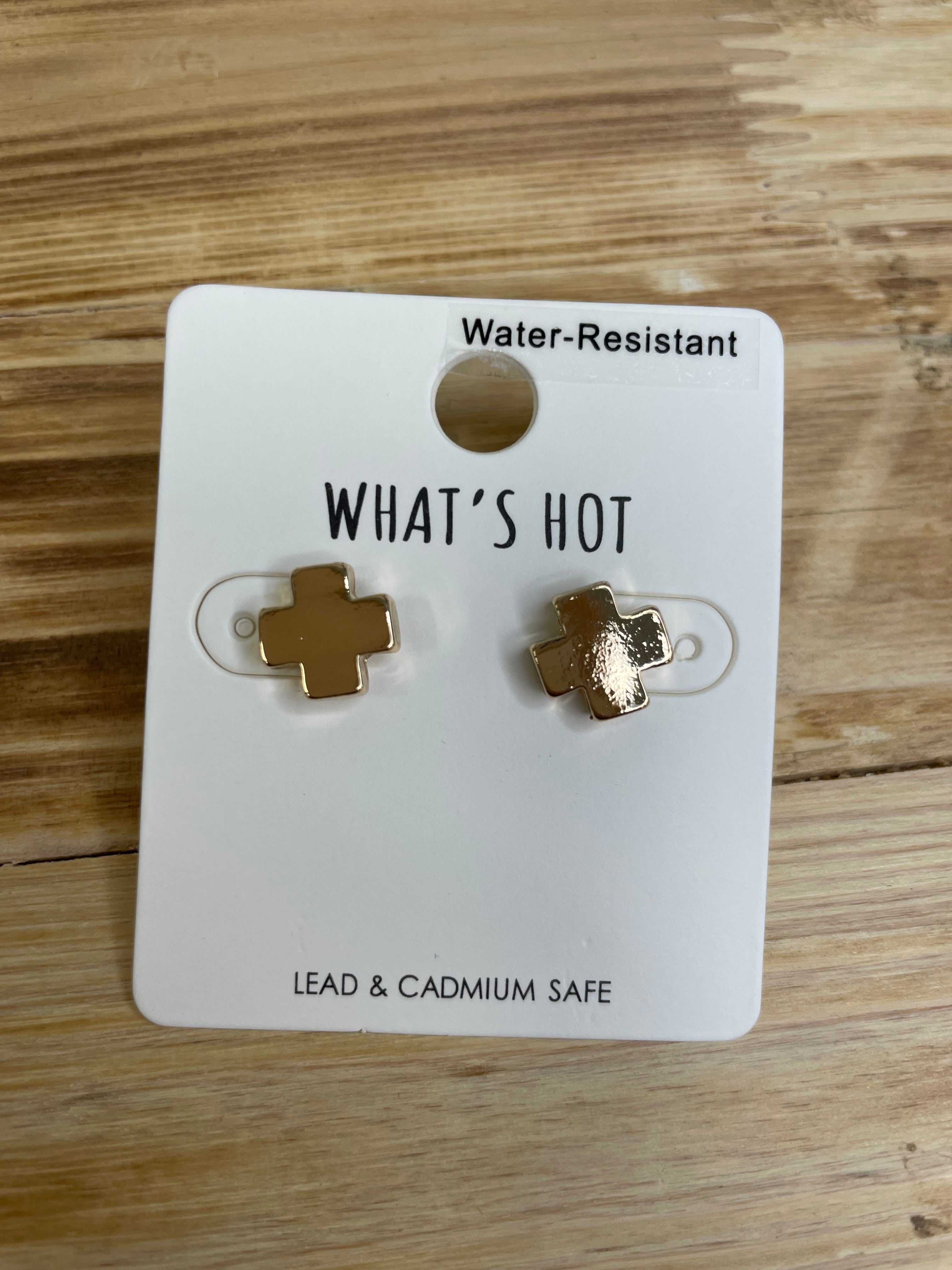 Gold Cross Stud Jewelry - Earrings WHAT'S HOT