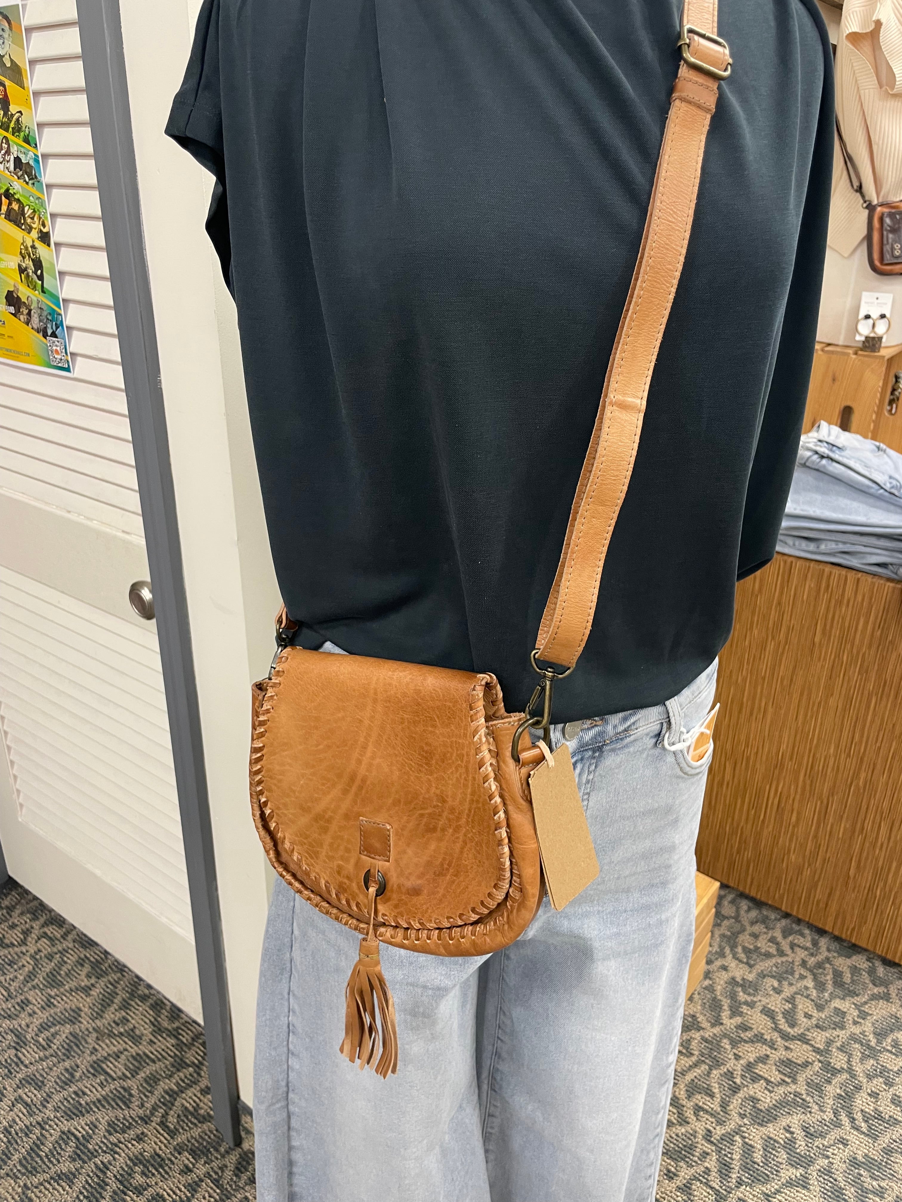 Half Moon Tan Rustic (Bed Stu) Bags- Purses BED STU