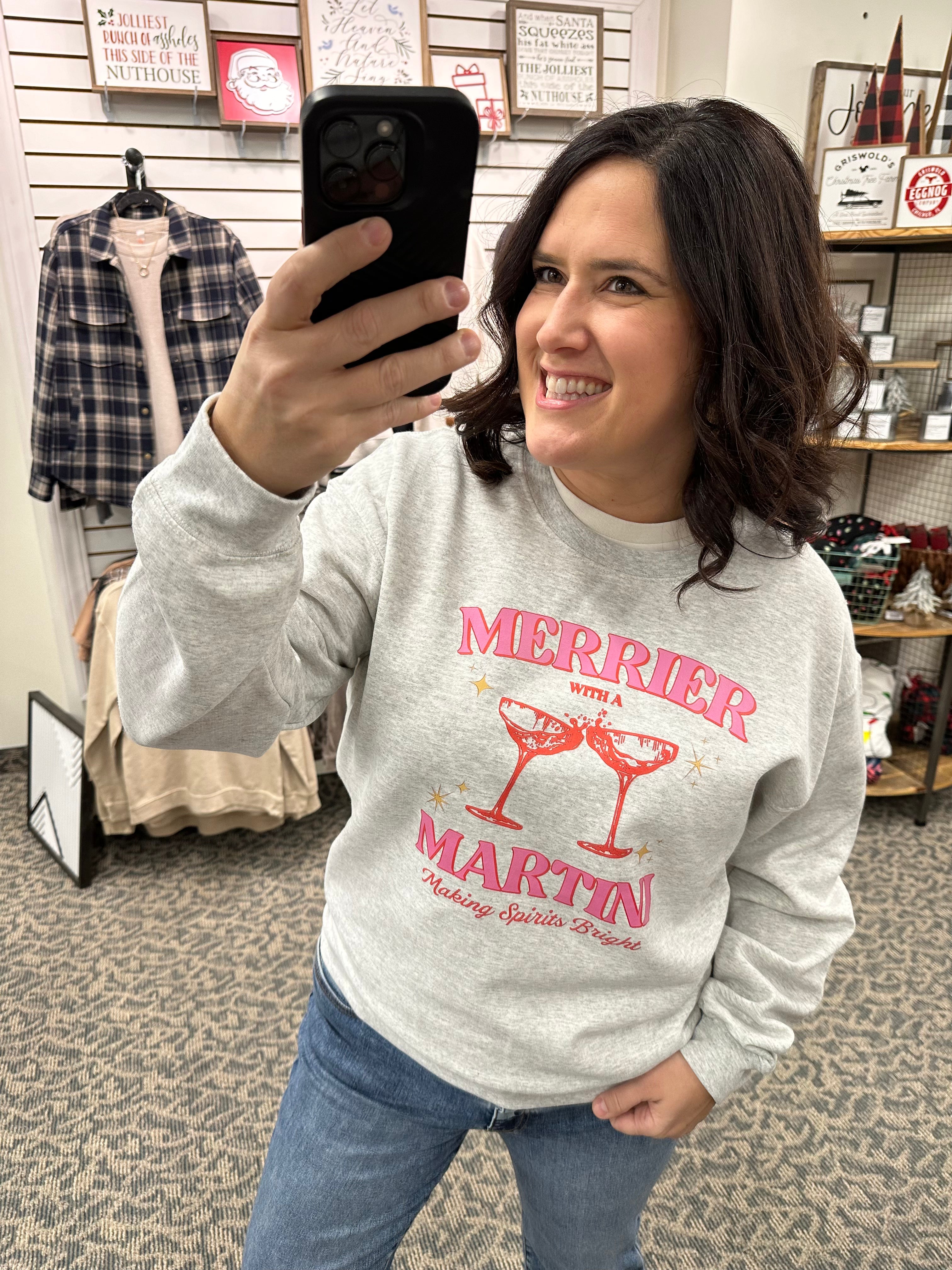 Merrier Martini Sweatshirt Top - Sweatshirt Bash