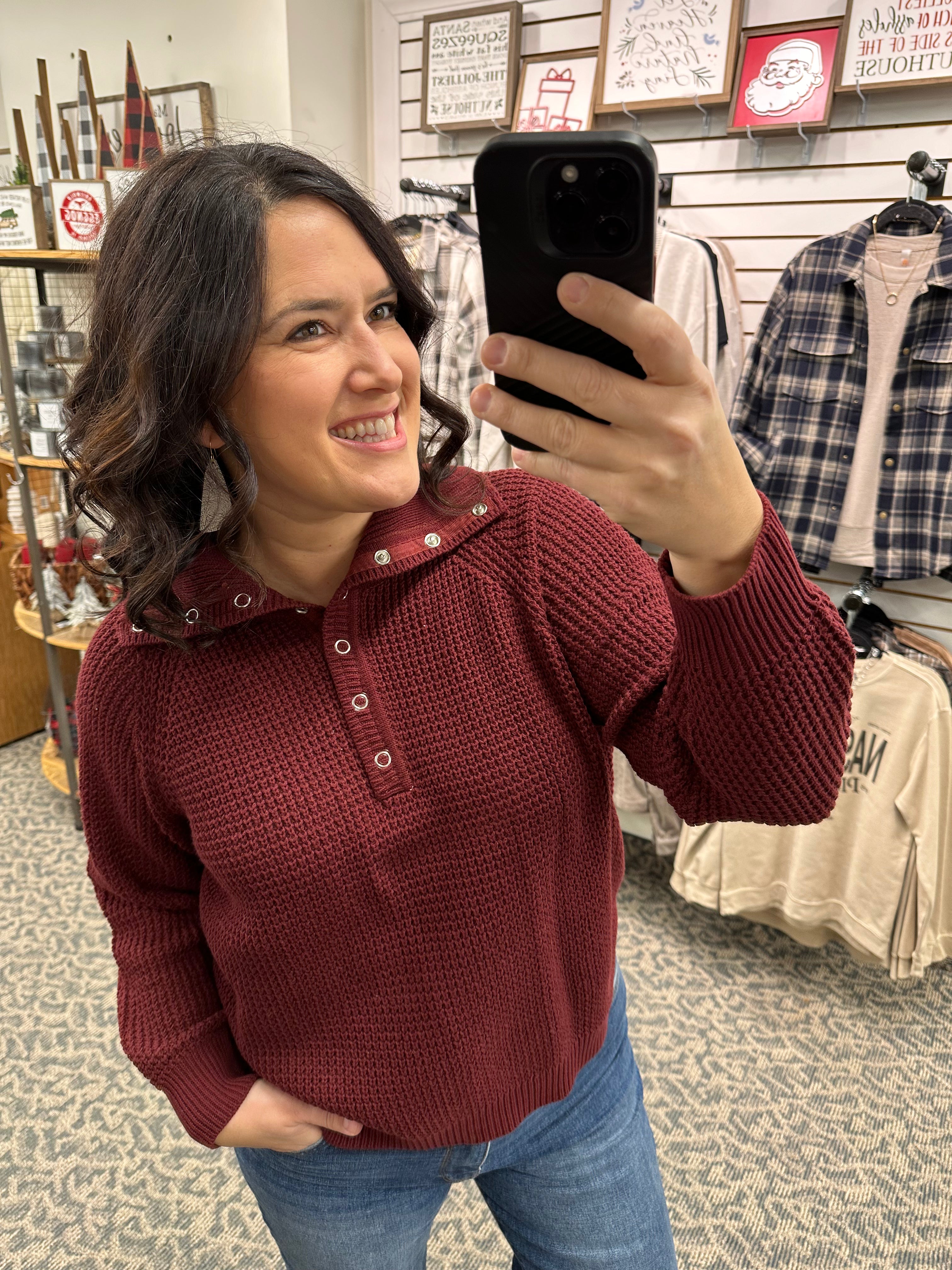 Oxblood Calliope Turtleneck Sweater Top - Sweater RD International