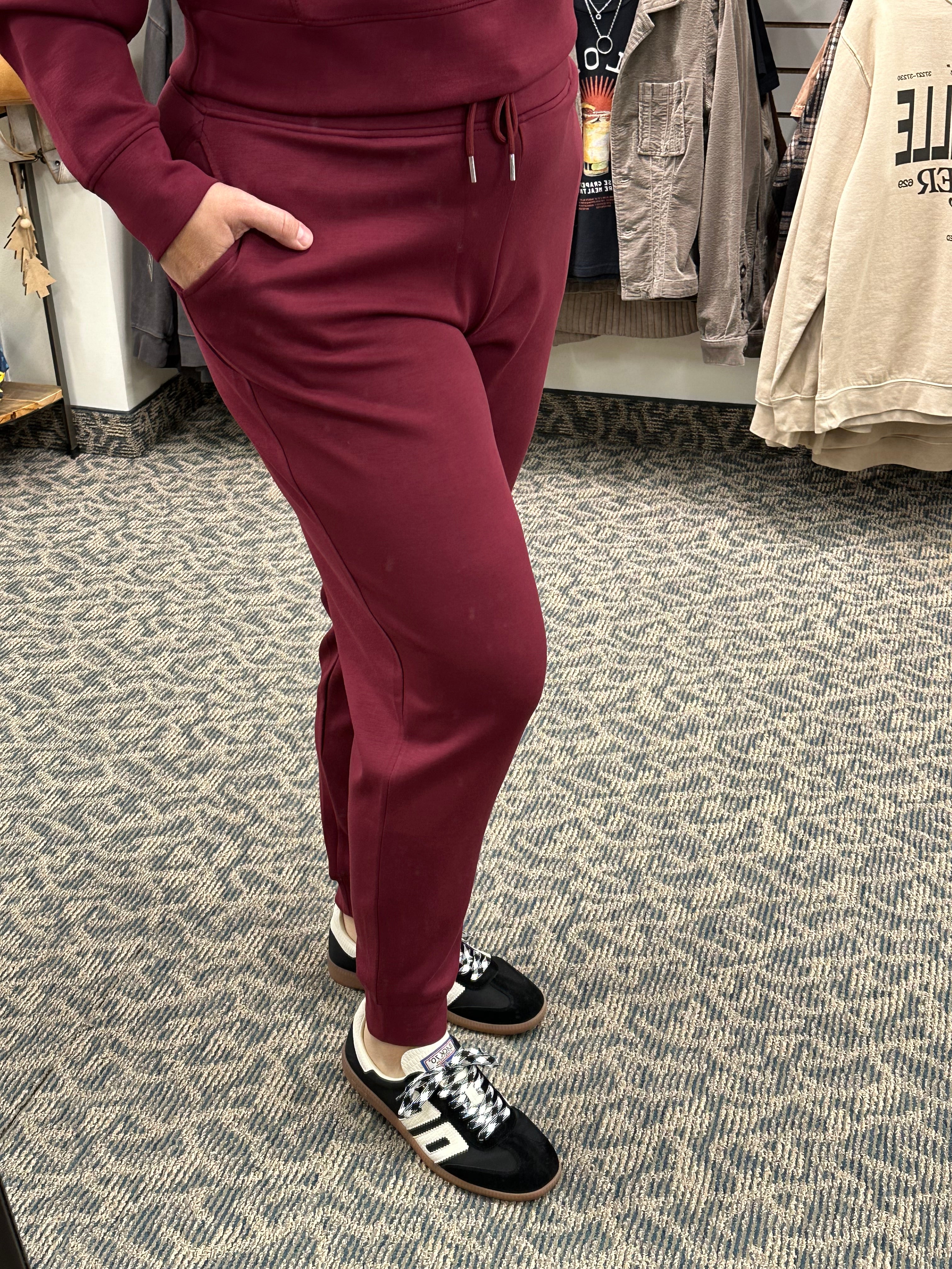 Oxblood Joselle Drawstring Jogger Bottoms- Joggers RD International
